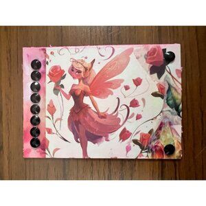 Mixed Media Collage Art Card OOAK ACEO ATC - Pink Floral Fairy - Fantasy